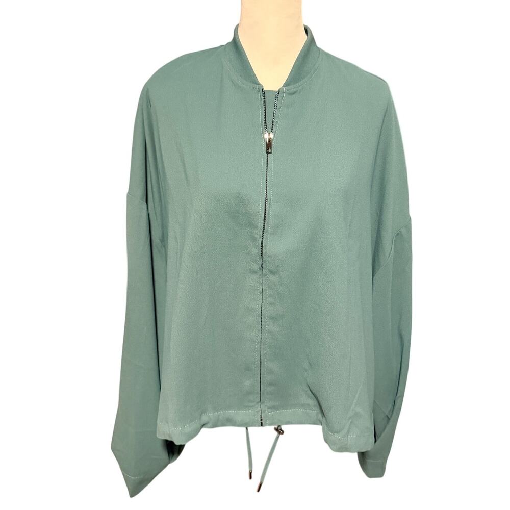 White Birch Green Zip Up Jacket 3x
